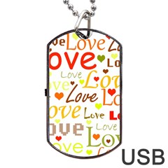 Valentine s Day Pattern Dog Tag Usb Flash (one Side) by Valentinaart