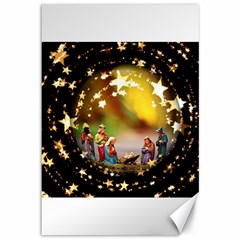 Christmas Crib Virgin Mary Joseph Jesus Christ Three Kings Baby Infant Jesus 4000 Canvas 12  X 18   by yoursparklingshop