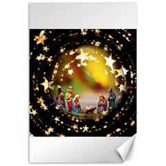 Christmas Crib Virgin Mary Joseph Jesus Christ Three Kings Baby Infant Jesus 4000 Canvas 24  X 36  by yoursparklingshop