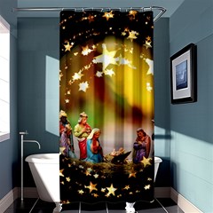 Christmas Crib Virgin Mary Joseph Jesus Christ Three Kings Baby Infant Jesus 4000 Shower Curtain 36  X 72  (stall)  by yoursparklingshop