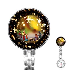 Christmas Crib Virgin Mary Joseph Jesus Christ Three Kings Baby Infant Jesus 4000 Stainless Steel Nurses Watch by yoursparklingshop