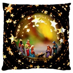 Christmas Crib Virgin Mary Joseph Jesus Christ Three Kings Baby Infant Jesus 4000 Standard Flano Cushion Case (two Sides) by yoursparklingshop