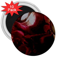 Dark Red Candlelight Candles 3  Magnets (10 Pack)  by yoursparklingshop