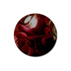 Dark Red Candlelight Candles Magnet 3  (round) by yoursparklingshop