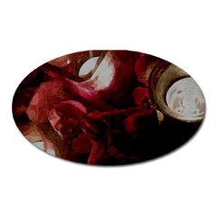 Dark Red Candlelight Candles Oval Magnet