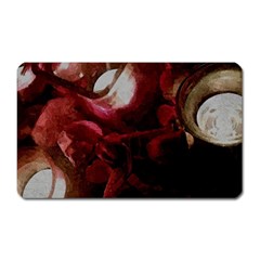 Dark Red Candlelight Candles Magnet (rectangular) by yoursparklingshop