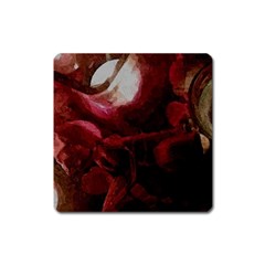 Dark Red Candlelight Candles Square Magnet by yoursparklingshop