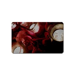 Dark Red Candlelight Candles Magnet (name Card) by yoursparklingshop