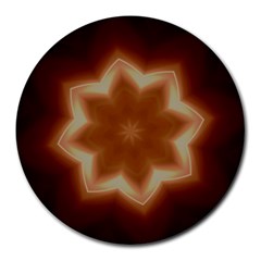 Christmas Flower Star Light Kaleidoscopic Design Round Mousepads by yoursparklingshop