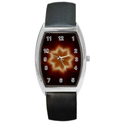 Christmas Flower Star Light Kaleidoscopic Design Barrel Style Metal Watch by yoursparklingshop