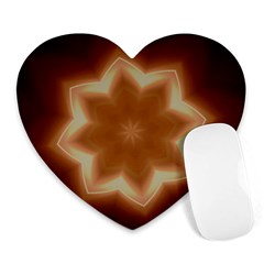 Christmas Flower Star Light Kaleidoscopic Design Heart Mousepads by yoursparklingshop