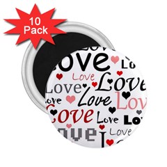 Love Pattern - Red 2 25  Magnets (10 Pack)  by Valentinaart