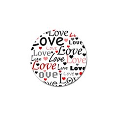 Love Pattern - Red Golf Ball Marker by Valentinaart