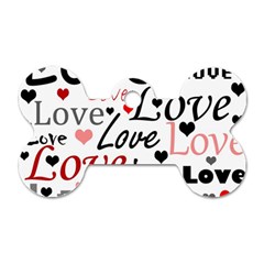 Love Pattern - Red Dog Tag Bone (one Side) by Valentinaart