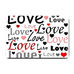 Love Pattern - Red Small Doormat 