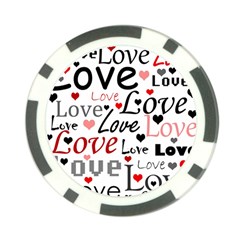 Love Pattern - Red Poker Chip Card Guards by Valentinaart