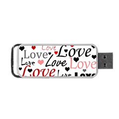 Love Pattern - Red Portable Usb Flash (two Sides) by Valentinaart