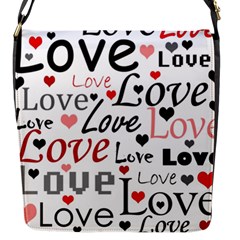 Love Pattern - Red Flap Messenger Bag (s) by Valentinaart