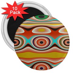 Oval Circle Patterns 3  Magnets (10 Pack) 