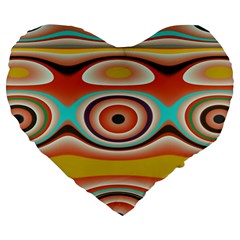 Oval Circle Patterns Large 19  Premium Heart Shape Cushions by digitaldivadesigns