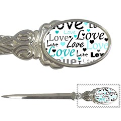 Love Pattern - Cyan Letter Openers by Valentinaart