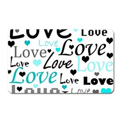 Love Pattern - Cyan Magnet (rectangular) by Valentinaart