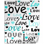 Love pattern - cyan Canvas 11  x 14   10.95 x13.48  Canvas - 1