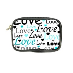 Love Pattern - Cyan Coin Purse by Valentinaart