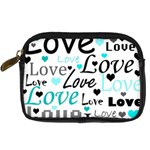 Love pattern - cyan Digital Camera Cases Front