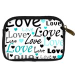 Love pattern - cyan Digital Camera Cases Back