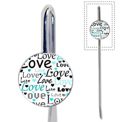 Love Pattern - Cyan Book Mark by Valentinaart