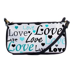 Love Pattern - Cyan Shoulder Clutch Bags by Valentinaart