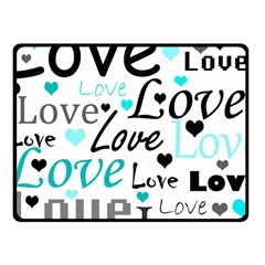 Love Pattern - Cyan Fleece Blanket (small) by Valentinaart