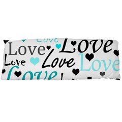 Love Pattern - Cyan Body Pillow Case Dakimakura (two Sides) by Valentinaart