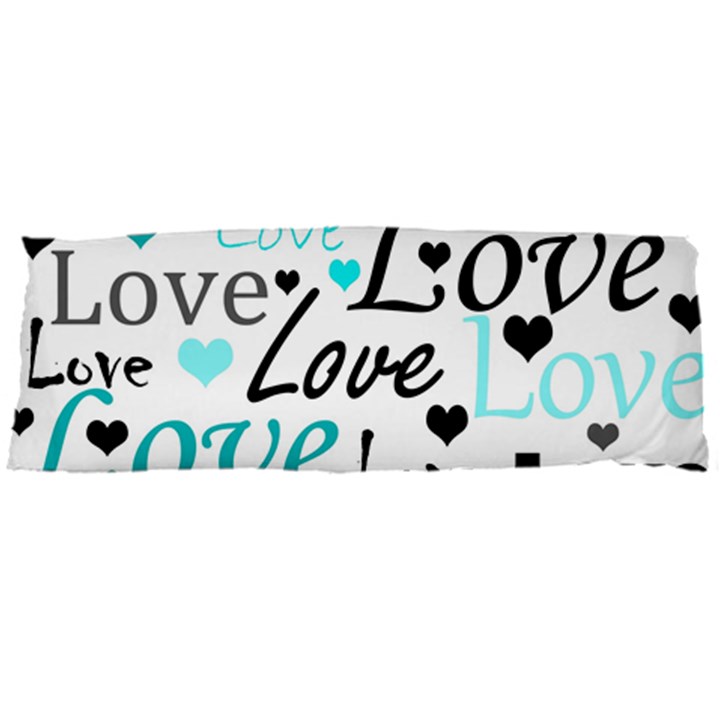 Love pattern - cyan Body Pillow Case Dakimakura (Two Sides)