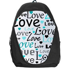 Love Pattern - Cyan Backpack Bag by Valentinaart