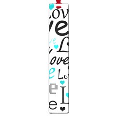 Love Pattern - Cyan Large Book Marks by Valentinaart