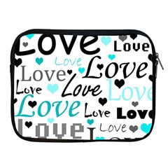 Love Pattern - Cyan Apple Ipad 2/3/4 Zipper Cases by Valentinaart