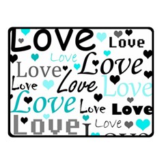 Love Pattern - Cyan Double Sided Fleece Blanket (small)  by Valentinaart