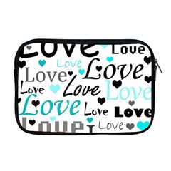 Love Pattern - Cyan Apple Macbook Pro 17  Zipper Case by Valentinaart