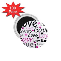 Love Pattern - Magenta 1 75  Magnets (100 Pack)  by Valentinaart