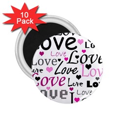 Love Pattern - Magenta 2 25  Magnets (10 Pack)  by Valentinaart