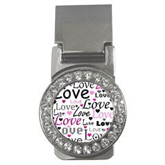 Love Pattern - Magenta Money Clips (cz)  by Valentinaart