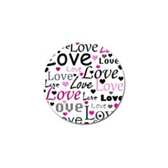 Love Pattern - Magenta Golf Ball Marker by Valentinaart