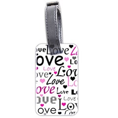 Love Pattern - Magenta Luggage Tags (two Sides) by Valentinaart