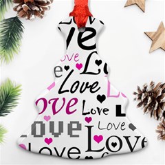 Love Pattern - Magenta Christmas Tree Ornament (2 Sides) by Valentinaart