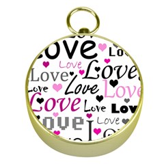 Love Pattern - Magenta Gold Compasses by Valentinaart