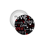 Red Love pattern 1.75  Buttons Front