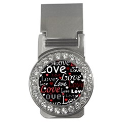 Red Love Pattern Money Clips (cz)  by Valentinaart