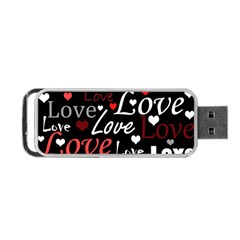 Red Love Pattern Portable Usb Flash (one Side) by Valentinaart